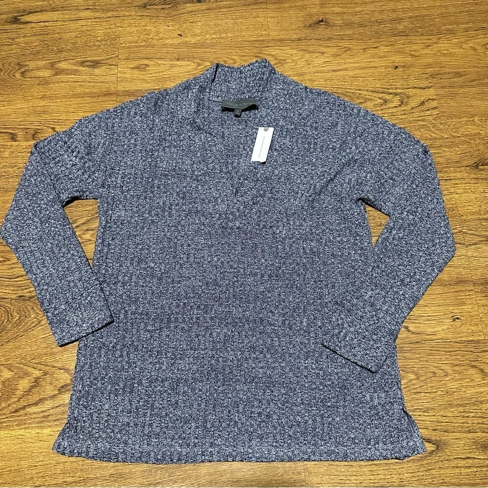 Sunday in Brooklyn blue long sleeve Knit Top v neck small Anthropologie NWT